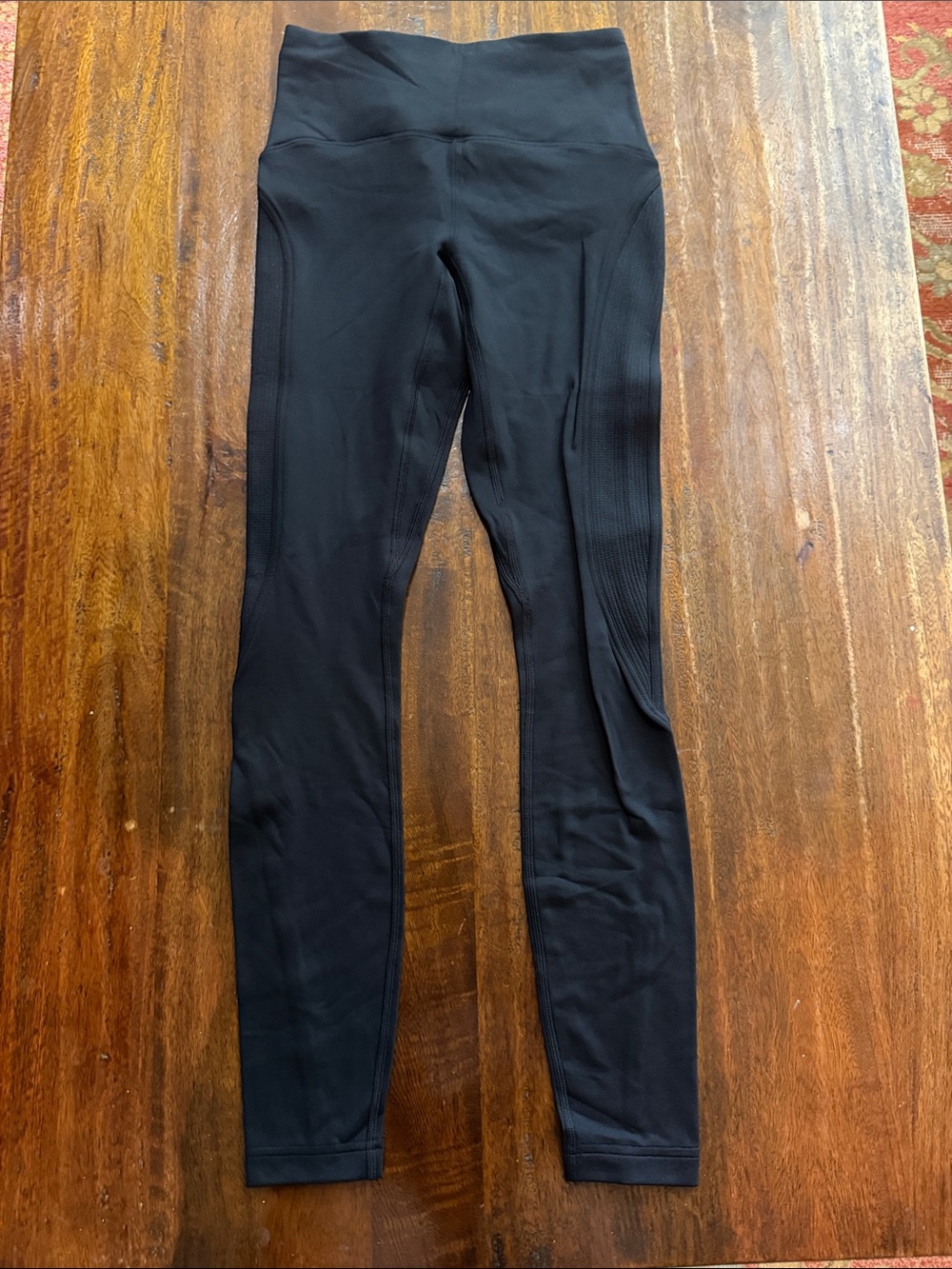 lululemon athletica Black High-Rise Leggings with Ribbed Side Panel NWOT